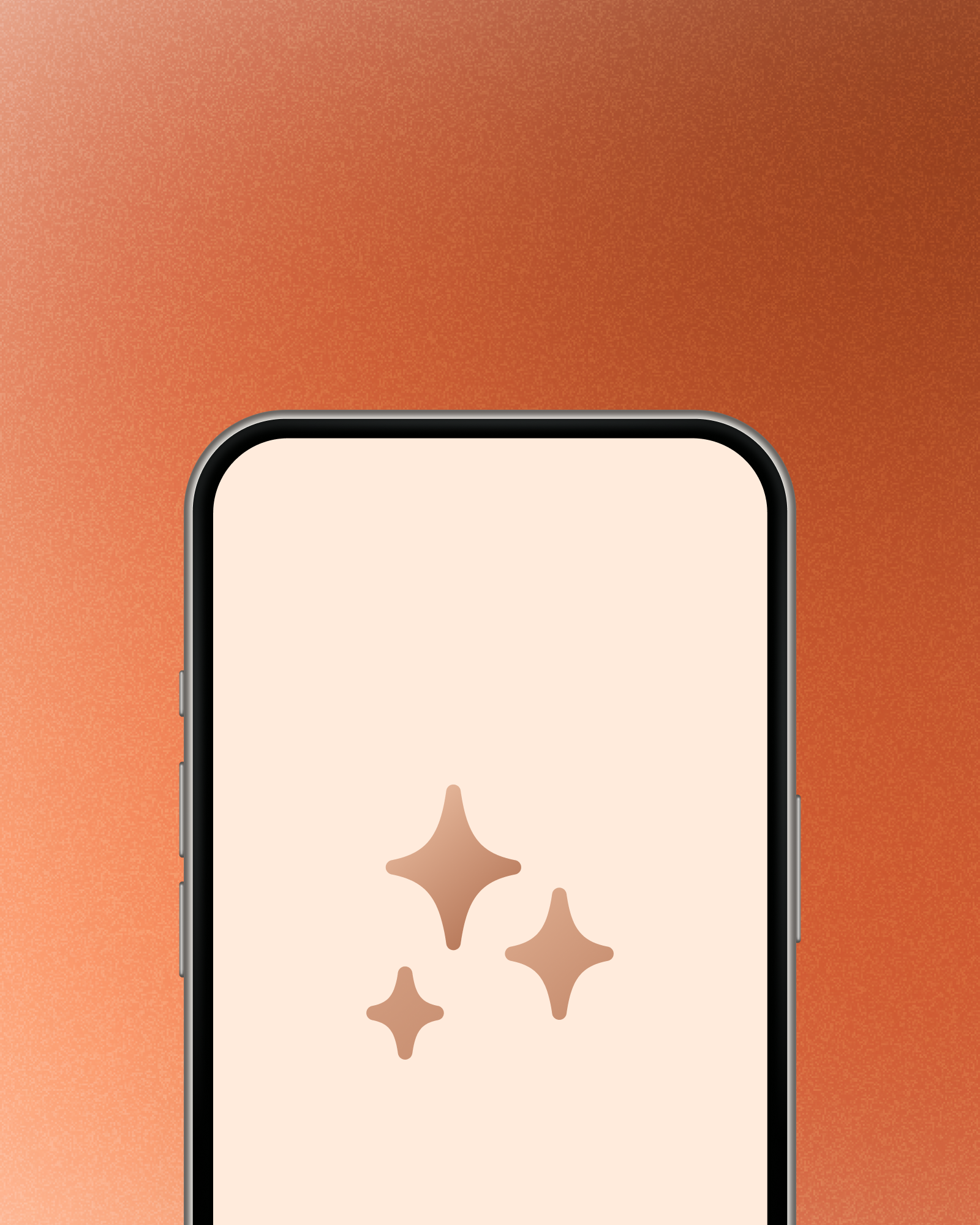 A phone with sparkles, illustrating delight