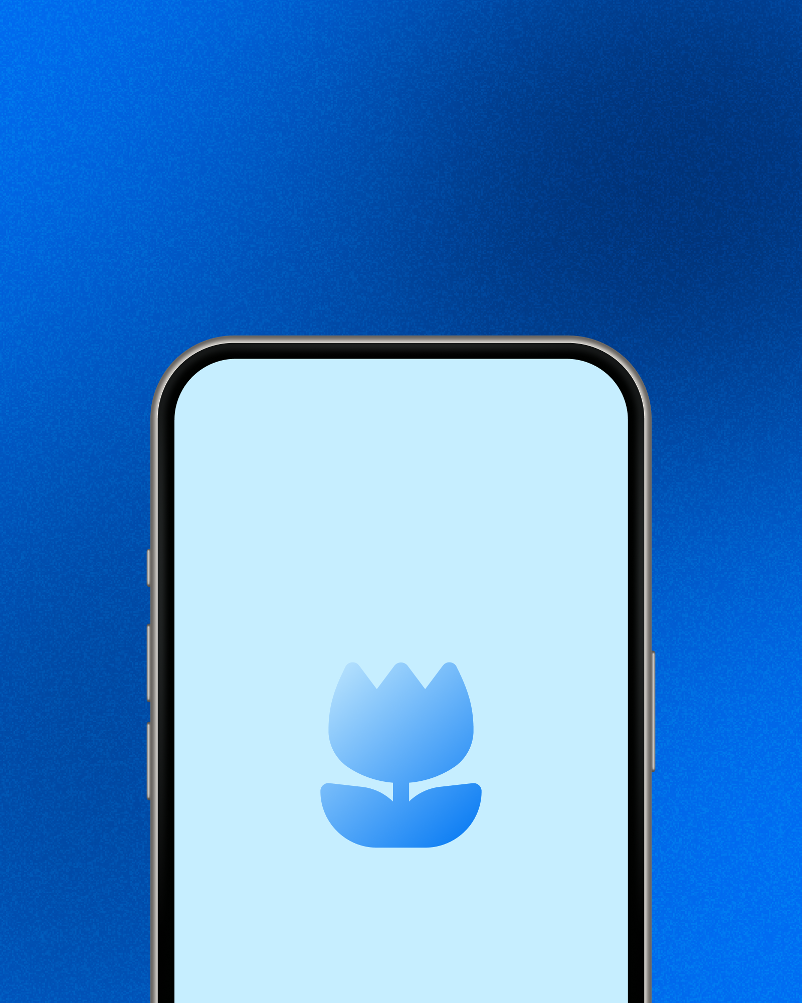 A phone with a flower icon, illustrating simplicity