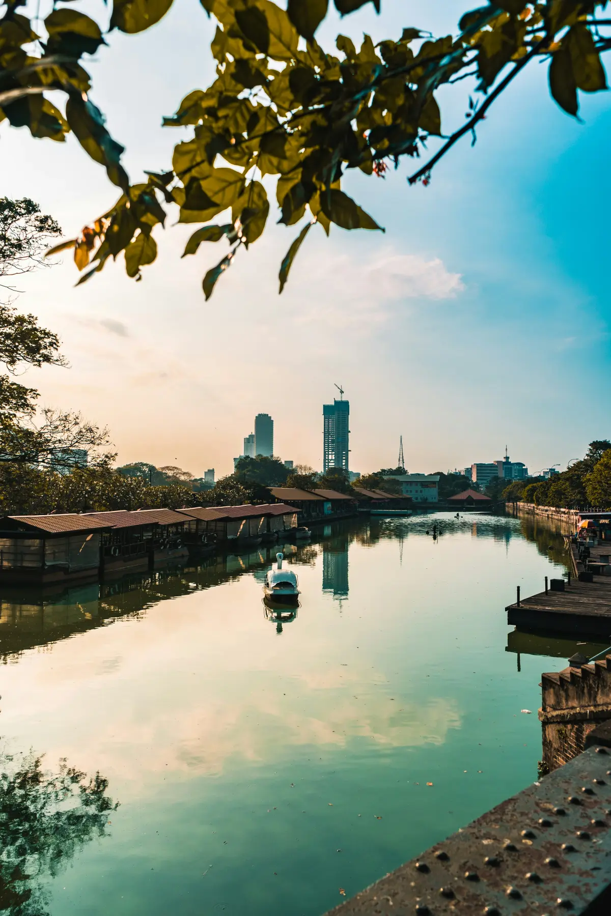 Colombo cityscape at sunset